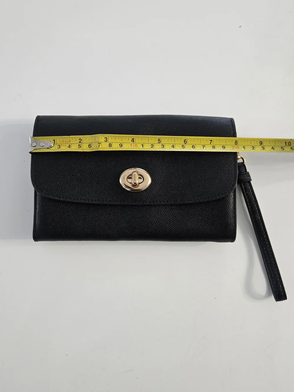 Coach Marlow Chain Crossbody Clutch F33390 in Black Crossgrain Leather